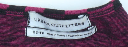 Womens UK Size XS Urban Outfitters Pink Cropped T-Shirt