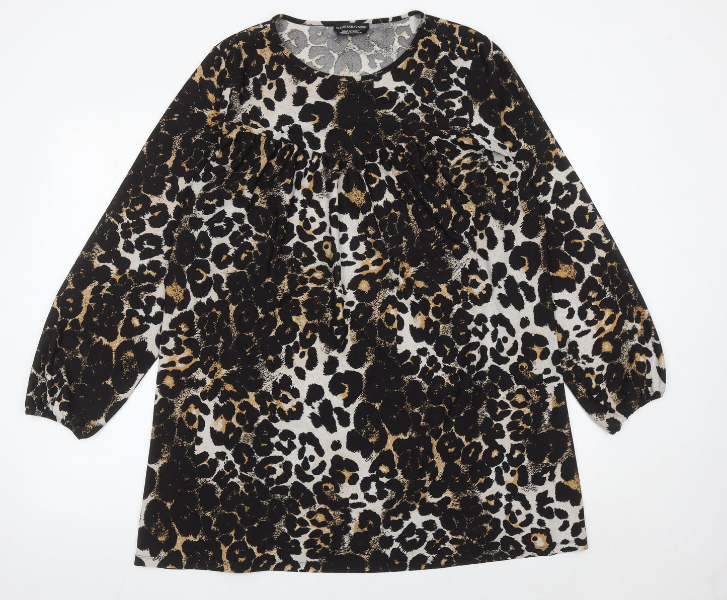 Womens UK Size L Wednesday's Girl Multicoloured Tunic Blouse