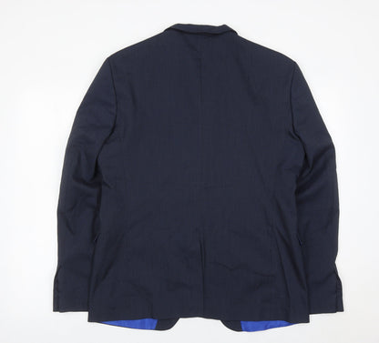 Mens UK Size 44 Zara Man Regular Blue Suit Jacket