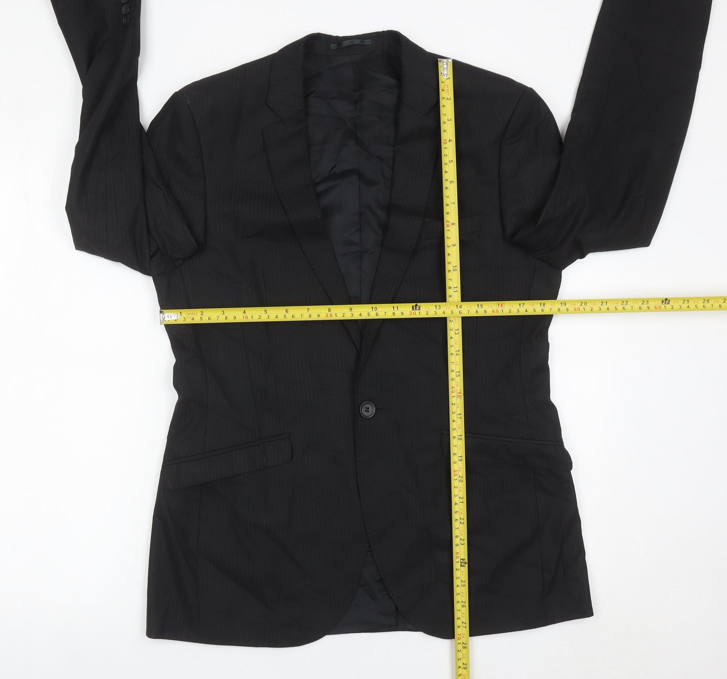 Mens UK Size 38 White Label Regular Black Suit Jacket