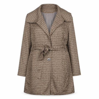 Creation L Womens Brown Size 16 Trench Coat Belted Mid-Length