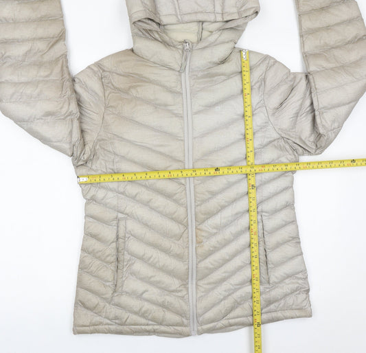 Mountain Warehouse Womens Beige Size 12 Puffer Jacket Hooded Nylon