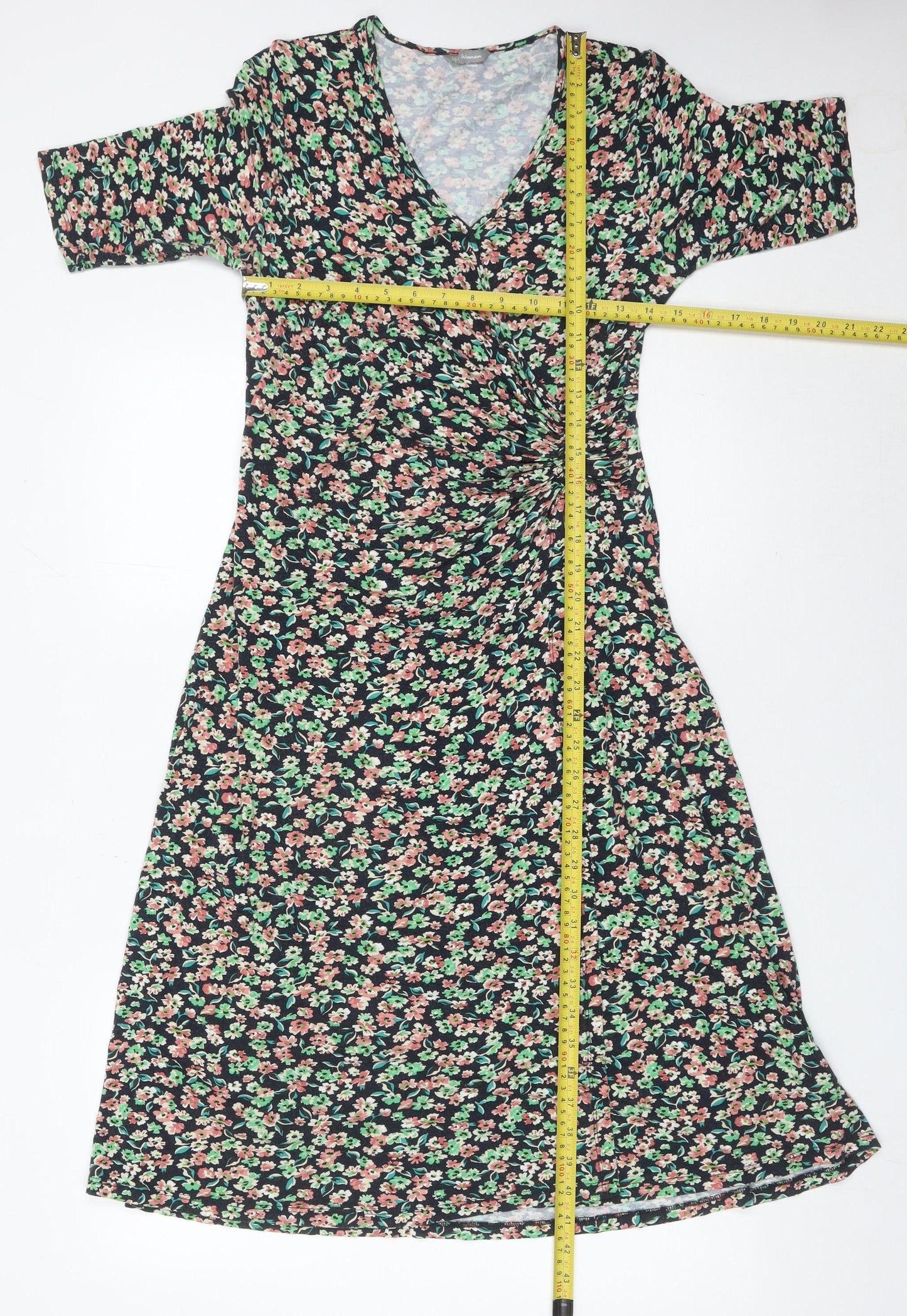 Marks and Spencer Women’s Multicoloured Floral Midi Wrap Dress UK 10
