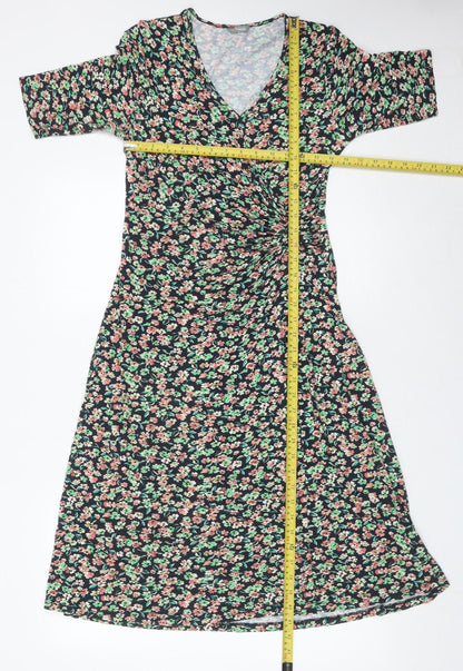 Marks and Spencer Women’s Multicoloured Floral Midi Wrap Dress UK 10