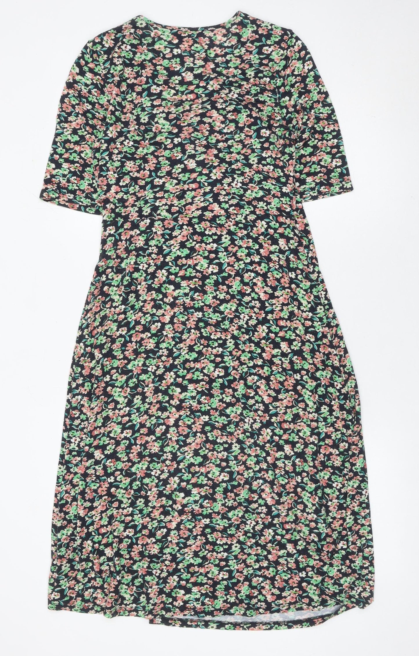 Marks and Spencer Women’s Multicoloured Floral Midi Wrap Dress UK 10