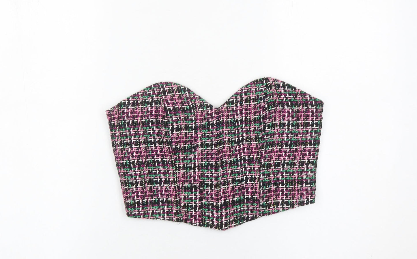 Womens UK Size 12 Zara Multicoloured Cropped Blouse
