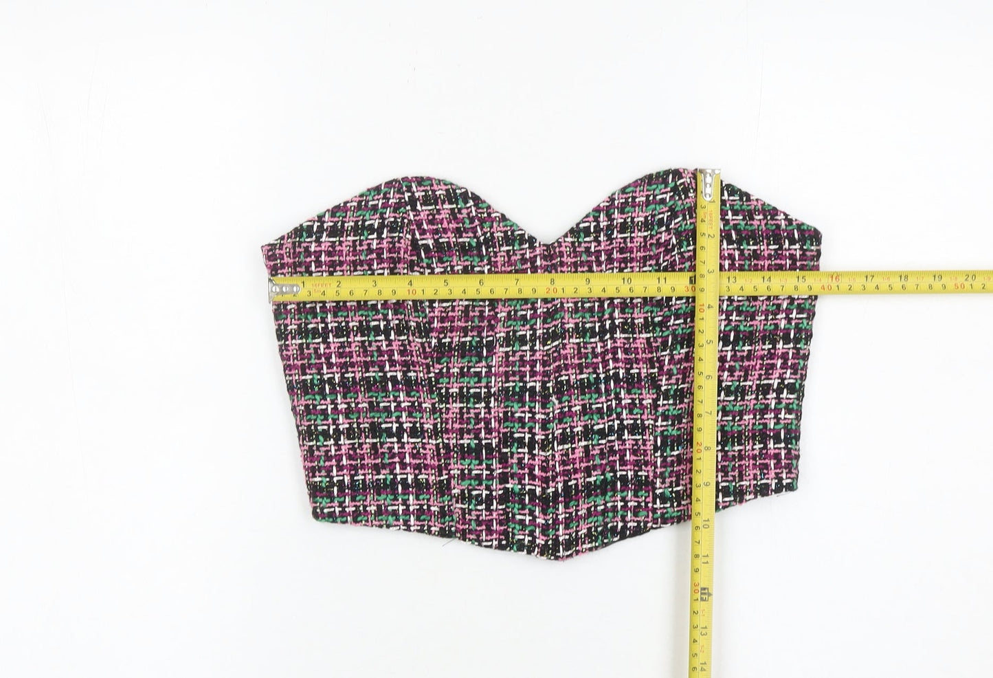 Womens UK Size 12 Zara Multicoloured Cropped Blouse