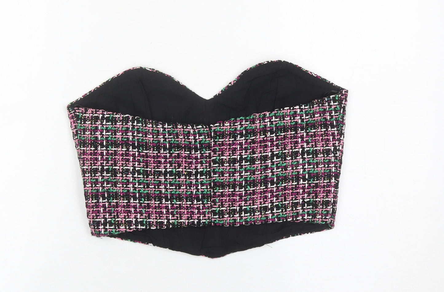 Womens UK Size 12 Zara Multicoloured Cropped Blouse