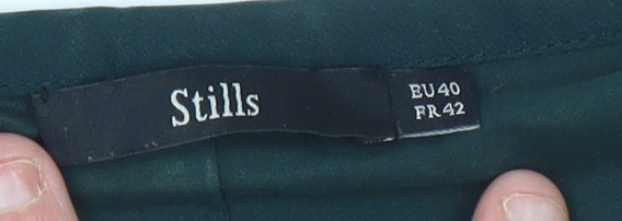 Stills Womens Green Black Sheath Dress Size 12 Sleeveless Knee Length