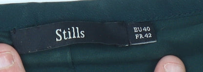 Stills Womens Green Black Sheath Dress Size 12 Sleeveless Knee Length