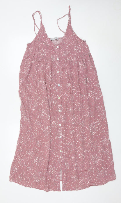 Pull&Bear Women’s Pink Polka Dot Slip Dress Size 12 Viscose