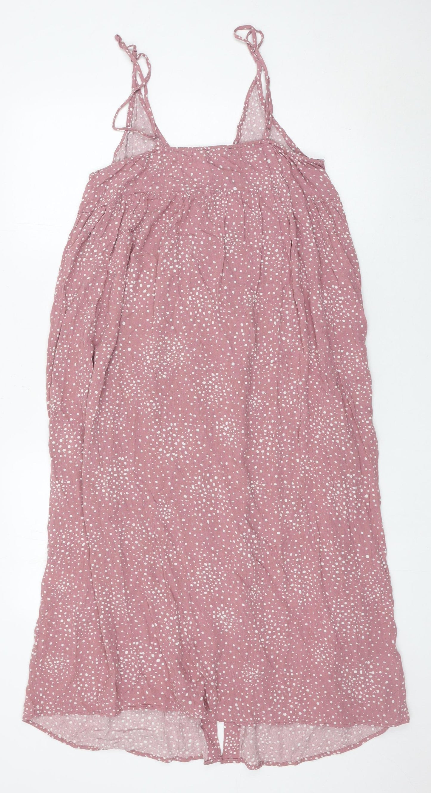 Pull&Bear Women’s Pink Polka Dot Slip Dress Size 12 Viscose