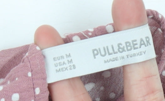 Pull&Bear Women’s Pink Polka Dot Slip Dress Size 12 Viscose