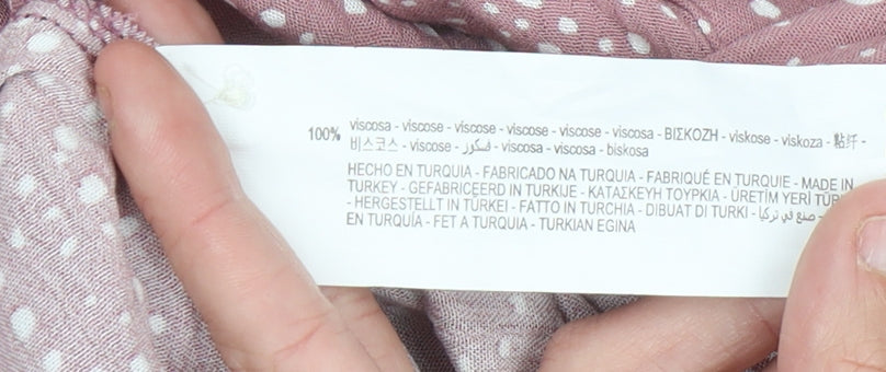 Pull&Bear Women’s Pink Polka Dot Slip Dress Size 12 Viscose