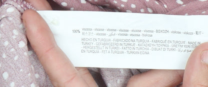 Pull&Bear Women’s Pink Polka Dot Slip Dress Size 12 Viscose