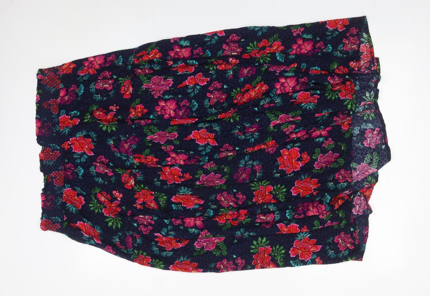 Isle Collection Women’s Multicoloured Floral Viscose Midi Peasant Skirt Size 16