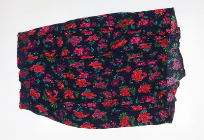 Isle Collection Women’s Multicoloured Floral Viscose Midi Peasant Skirt Size 16