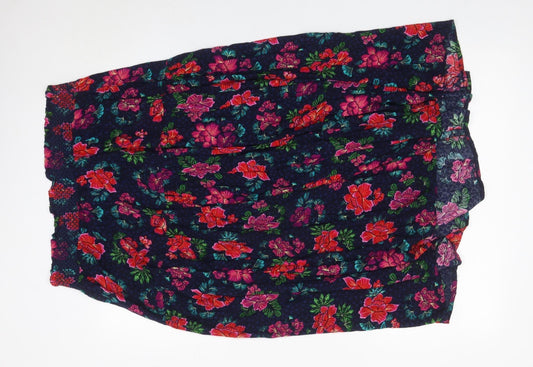 Isle Collection Women’s Multicoloured Floral Viscose Midi Peasant Skirt Size 16