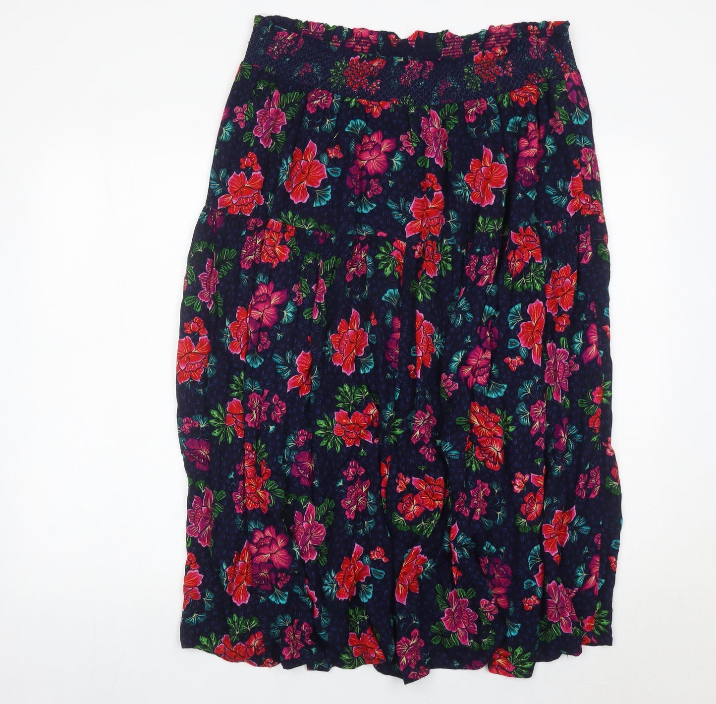 Isle Collection Women’s Multicoloured Floral Viscose Midi Peasant Skirt Size 16