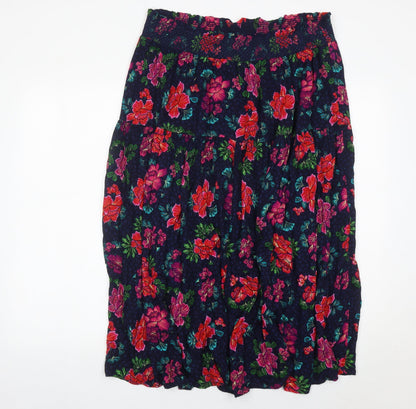 Isle Collection Women’s Multicoloured Floral Viscose Midi Peasant Skirt Size 16