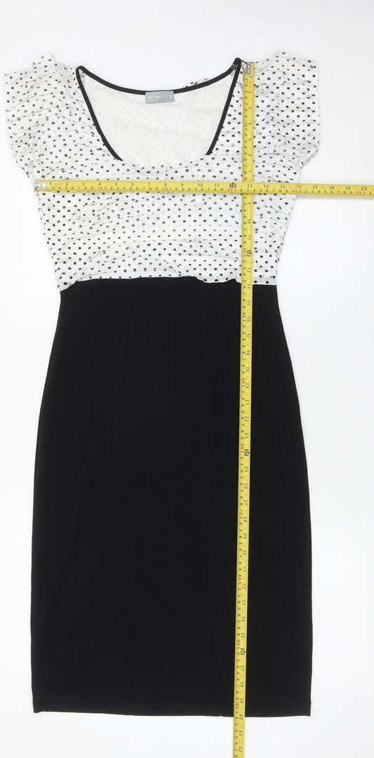 Marks and Spencer Per Una Women's Black White Sheath Dress Size 8