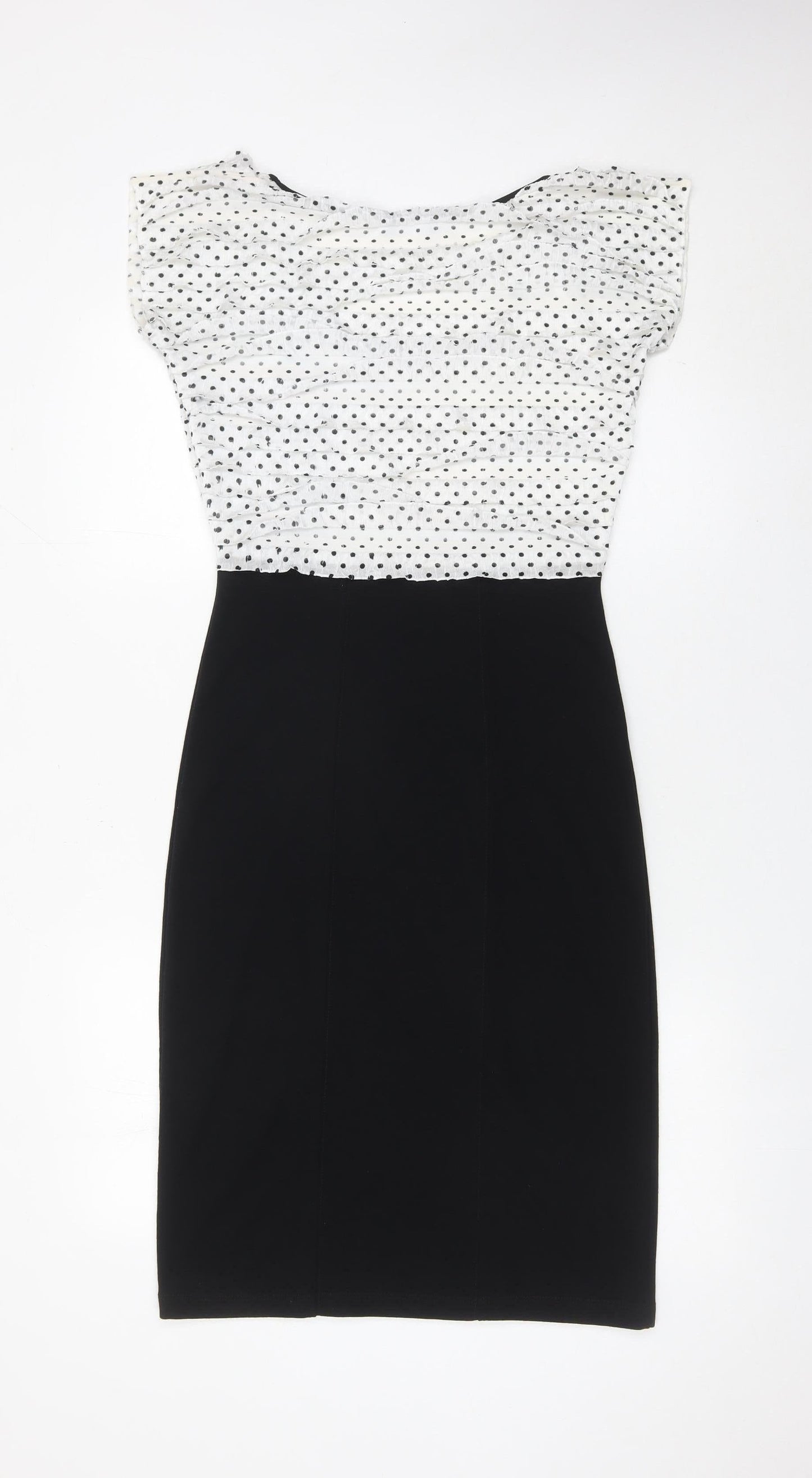 Marks and Spencer Per Una Women's Black White Sheath Dress Size 8
