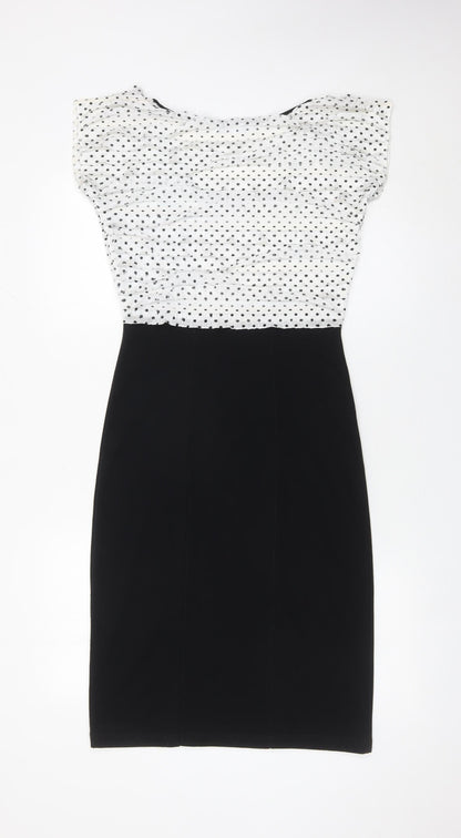 Marks and Spencer Per Una Women's Black White Sheath Dress Size 8