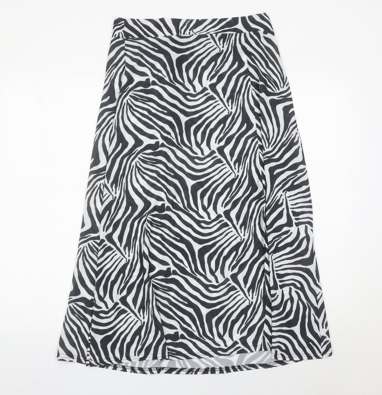 PrettyLittleThing Women’s Zebra Print Midi Skirt Size 12 A-Line