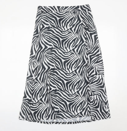 PrettyLittleThing Women’s Zebra Print Midi Skirt Size 12 A-Line