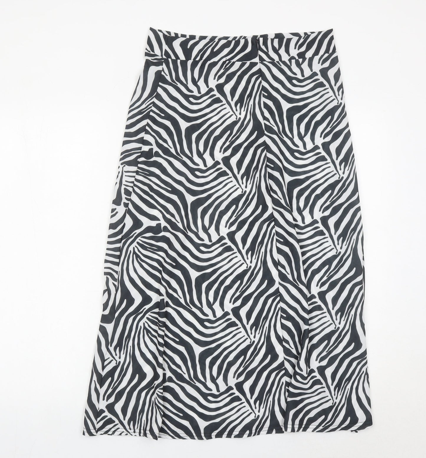 PrettyLittleThing Women’s Zebra Print Midi Skirt Size 12 A-Line