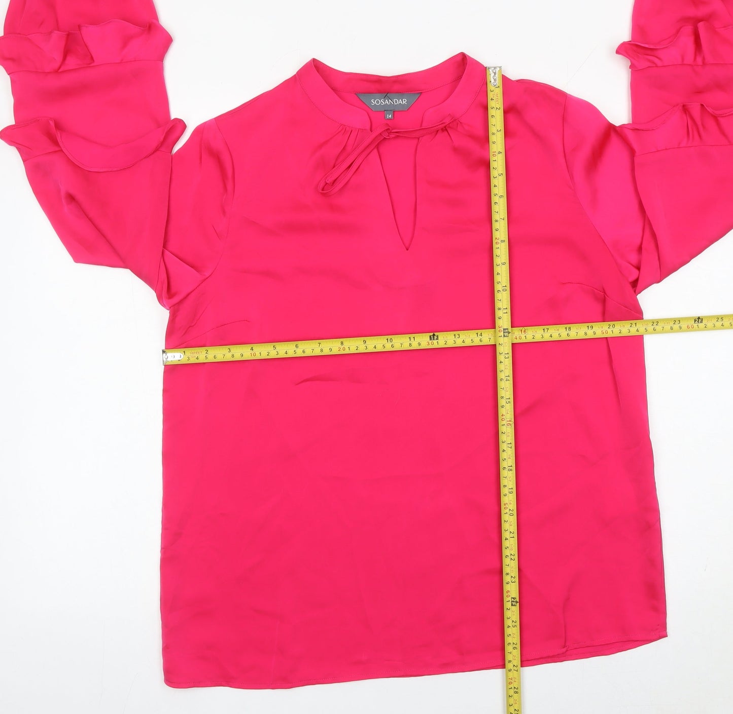 Womens UK Size 14 Sosandar Pink Tunic Blouse