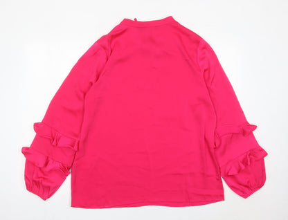 Womens UK Size 14 Sosandar Pink Tunic Blouse