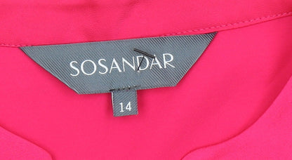 Womens UK Size 14 Sosandar Pink Tunic Blouse
