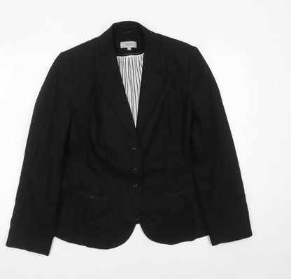 Marks and Spencer Womens Black Linen Blend Blazer Jacket UK 16