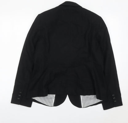 Marks and Spencer Womens Black Linen Blend Blazer Jacket UK 16
