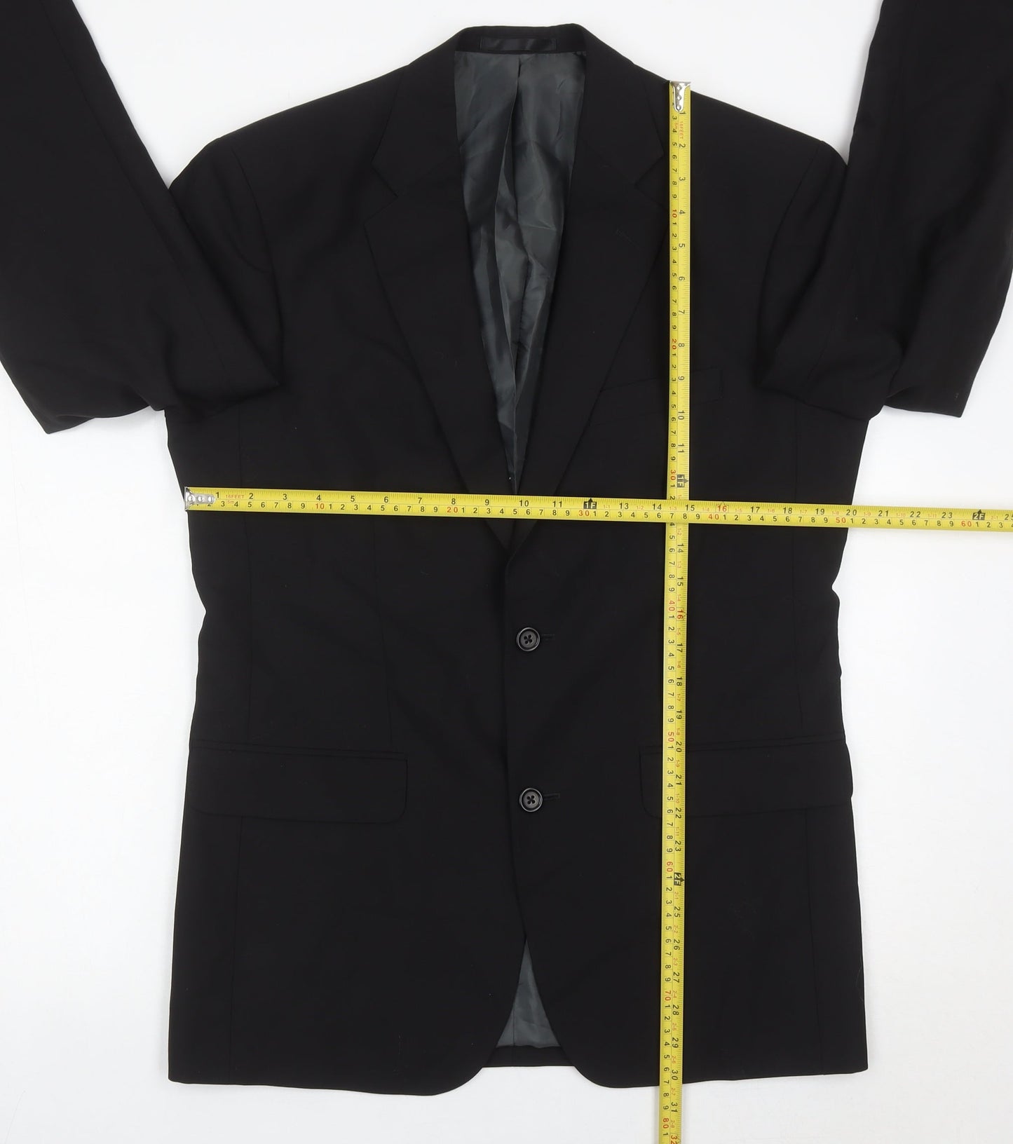 Torre Mens Black 38R Suit Jacket Wool Mohair Blend Formal Blazer