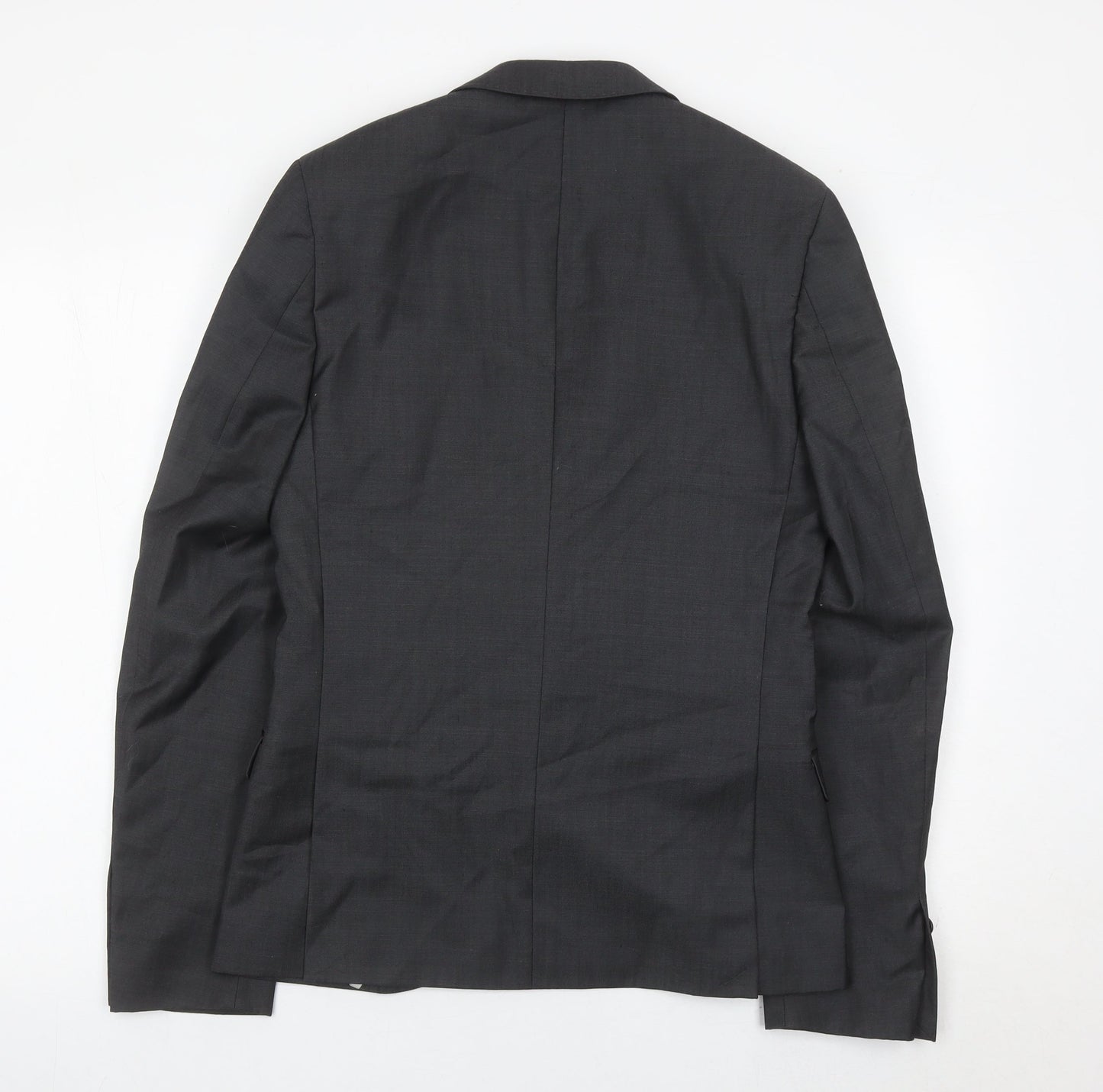 Topman Mens Grey Wool Blend Slim Fit Blazer Jacket Size 36