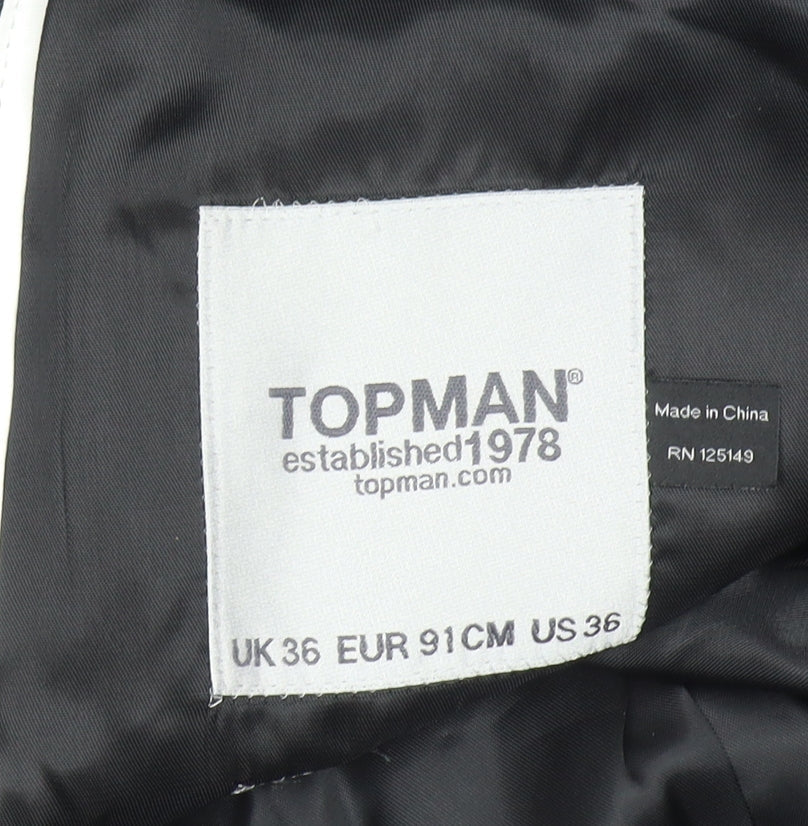 Topman Mens Grey Wool Blend Slim Fit Blazer Jacket Size 36