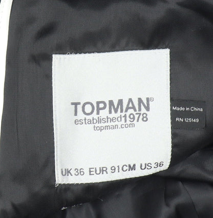 Topman Mens Grey Wool Blend Slim Fit Blazer Jacket Size 36