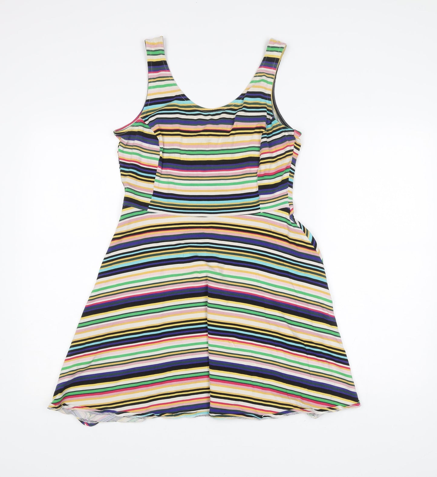Dorothy Perkins Women’s Multicoloured Striped Skater Dress UK 12