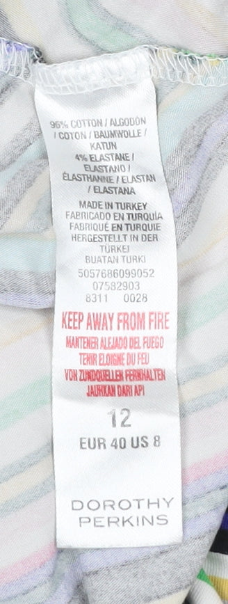 Dorothy Perkins Women’s Multicoloured Striped Skater Dress UK 12