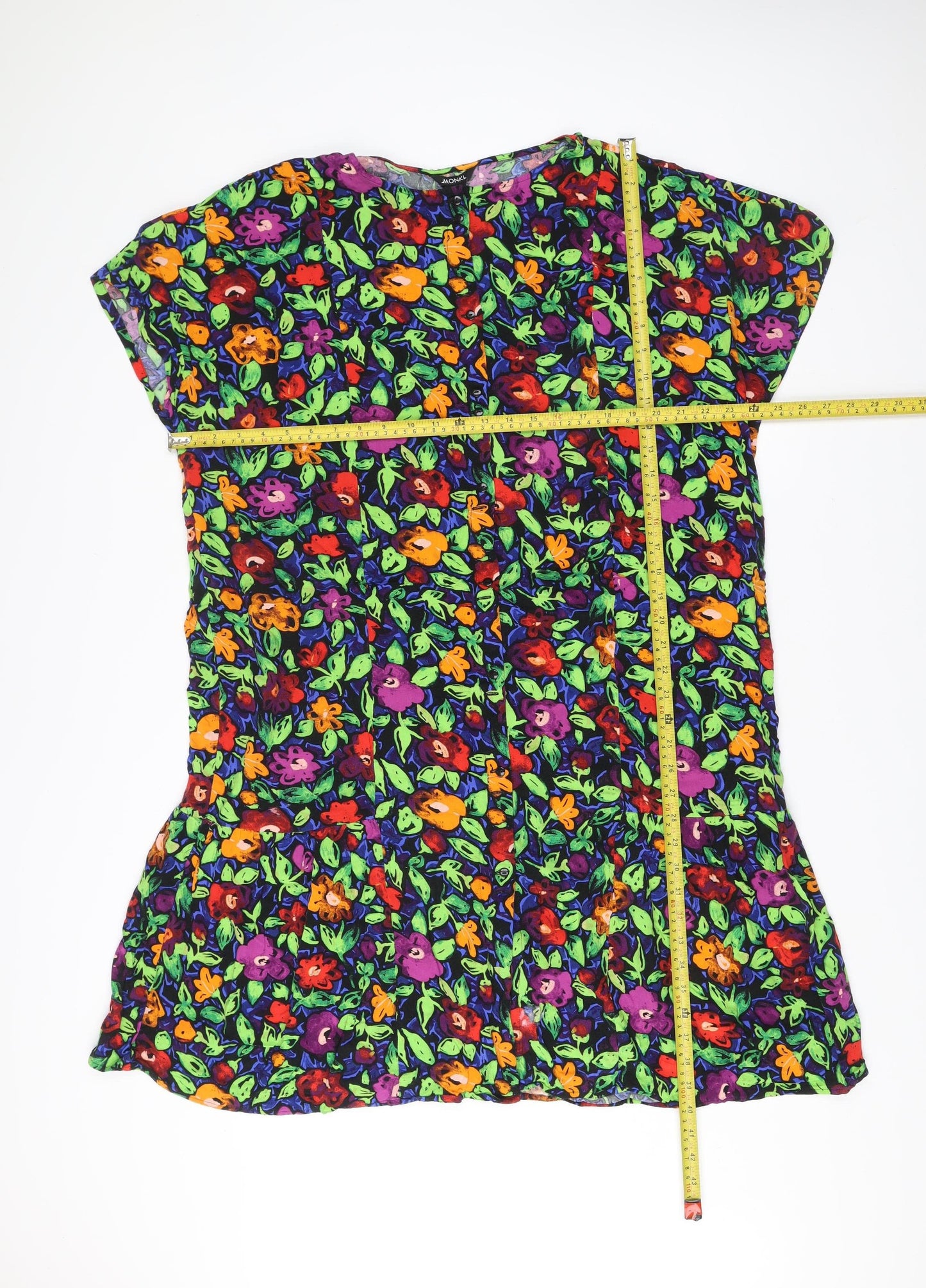 Monki Women’s Multicoloured Floral Strapless Short Dress Size S