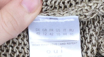 Womens UK Size 12 Oui Beige Pullover Jumper