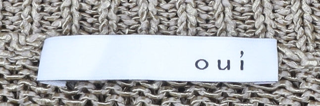 Womens UK Size 12 Oui Beige Pullover Jumper