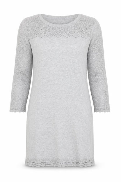 FatFace Womens Grey Cotton Jumper Dress Size 12 Knit Pullover