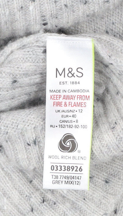 Womens UK Size 12 Marks and Spencer Grey Pullover Jumper