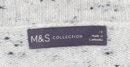 Womens UK Size 12 Marks and Spencer Grey Pullover Jumper