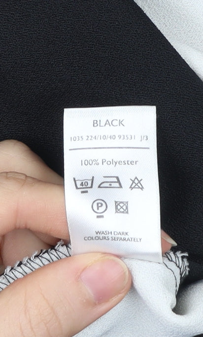 Berkertex Women Black Collared Blouse Size 16 Short Sleeve Workwear