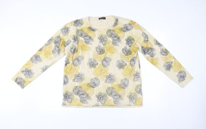 Claudia.C Womens Multicoloured Floral Knit Pullover Jumper L