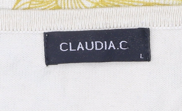 Claudia.C Womens Multicoloured Floral Knit Pullover Jumper L